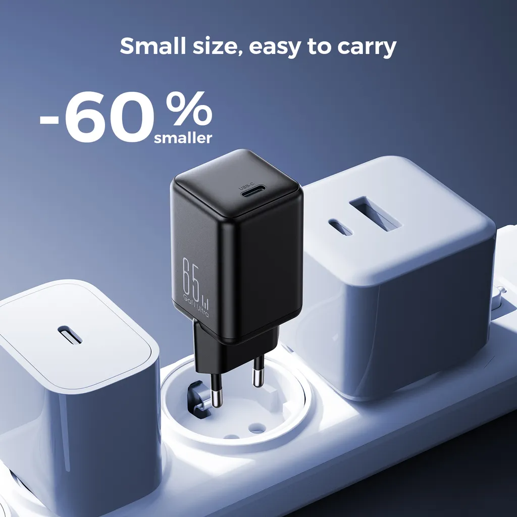 Joyroom JR-TCG18 hálózati töltő, 65W, 3.25A, 1 x USB-C, Fekete