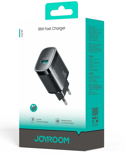 Joyroom JR-TF4 hálózati töltő, 18W, 3A, 1 x USB-A, fekete
