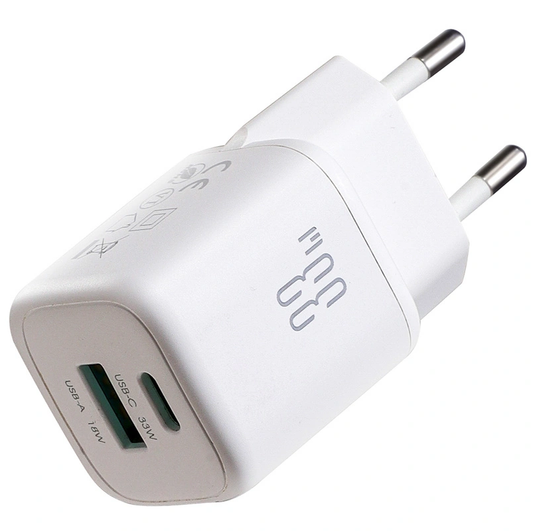 Joyroom JR-TG7 hálózati töltő, 33W, 3A, 1 x USB-A - 1 x USB-C, fehér