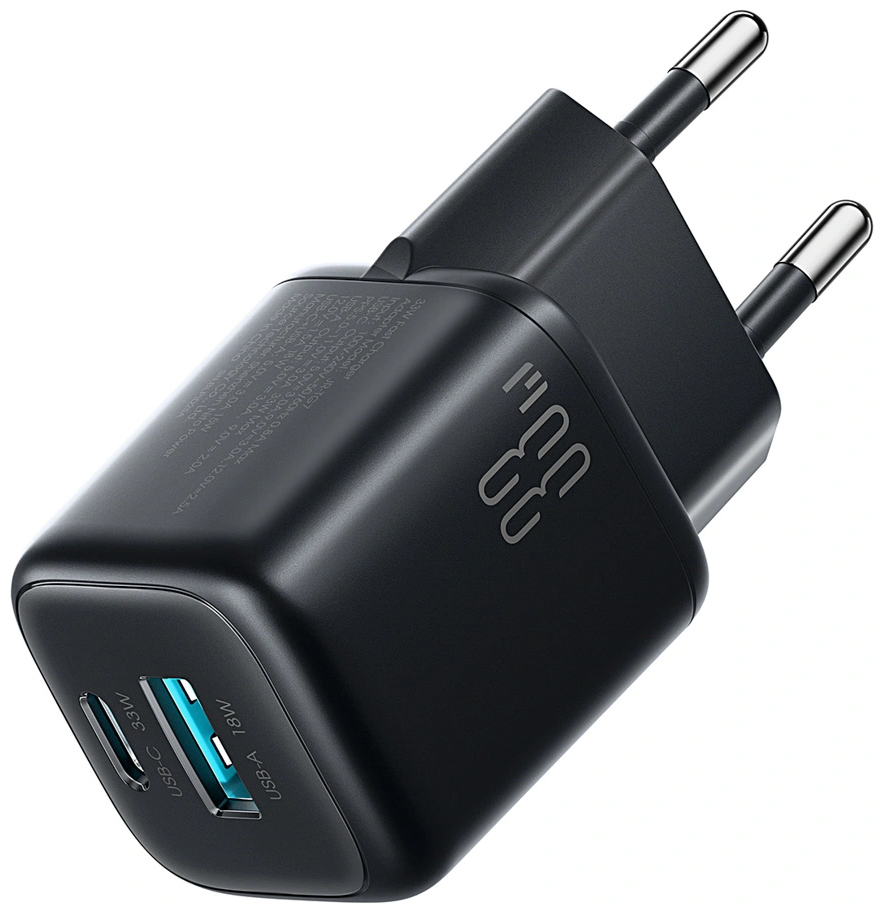 Joyroom JR-TG7 hálózati töltő, 33W, 3A, 1 x USB-A - 1 x USB-C, Fekete