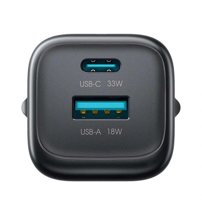 Joyroom JR-TG7 hálózati töltő, 33W, 3A, 1 x USB-A - 1 x USB-C, Fekete