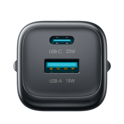 Joyroom JR-TG7 hálózati töltő, 33W, 3A, 1 x USB-A - 1 x USB-C, Fekete