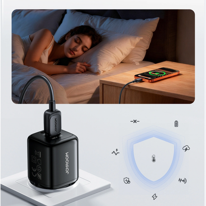 Joyroom JR-TG7 hálózati töltő, 33W, 3A, 1 x USB-A - 1 x USB-C, Fekete