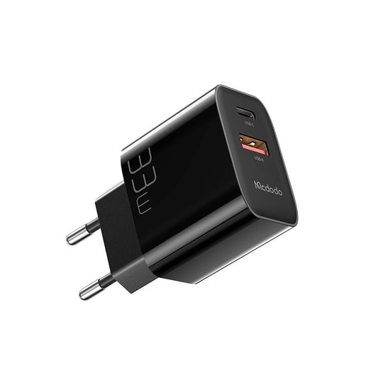 McDodo CH-0921 hálózati töltő, 33W, 3A, 1 x USB-A - 1 x USB-C, Fekete