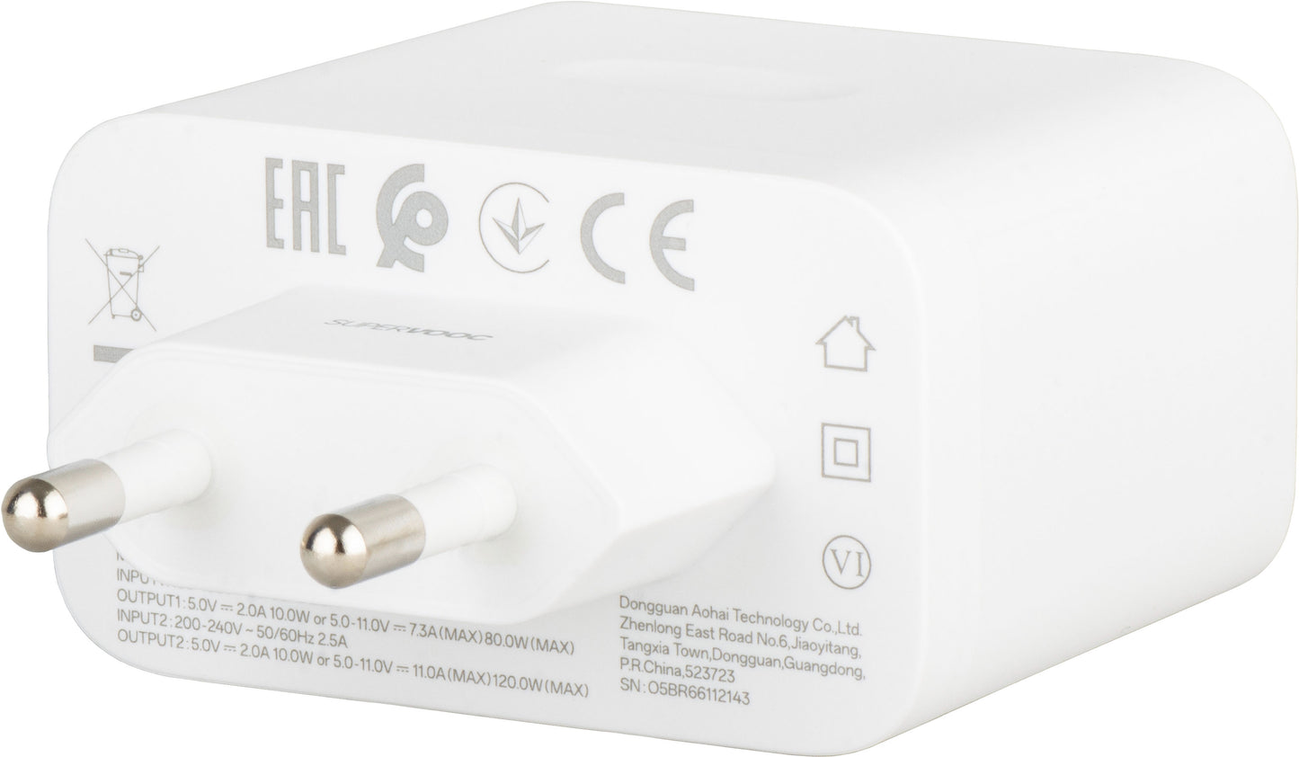 OnePlus hálózati töltő, 120W, 1 x USB-A, Fehér