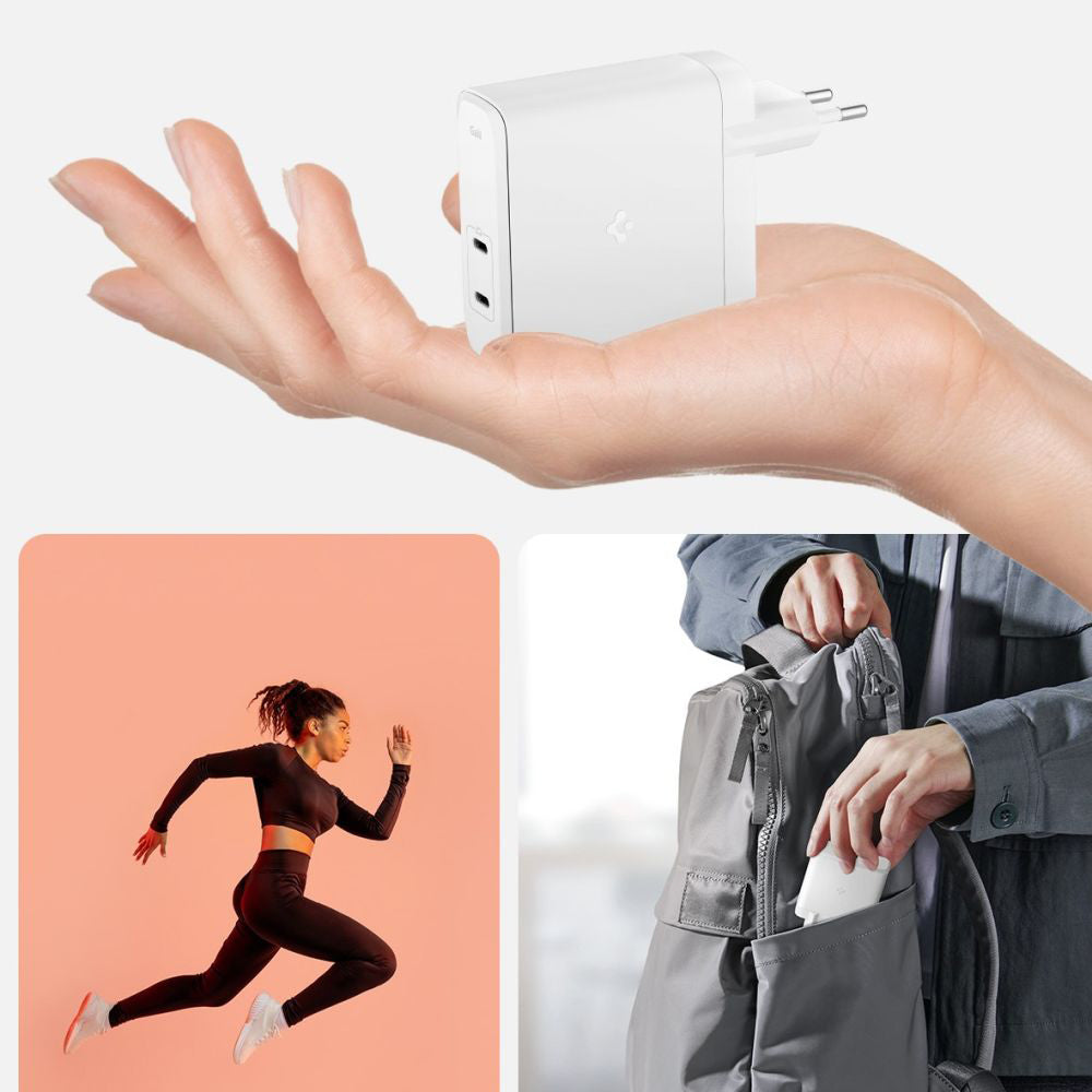 Spigen Arcstation Pro hálózati töltő, 140W, 3.25A, 2 x USB-C, Fehér