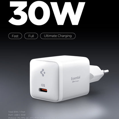Spigen EE301EU Essential hálózati töltő, 30W, 3A, 1 x USB-C, Fehér ACH09492