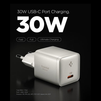 Spigen EE301EU Essential hálózati töltő, 30W, 3A, 1 x USB-C, Titán szürke ACH10448