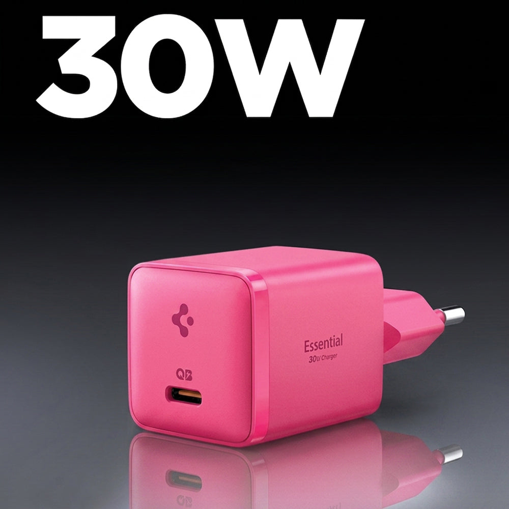 Spigen EE301EU Essential hálózati töltő, 30W, 3A, 1 x USB-C, Rózsaszín ACH10449