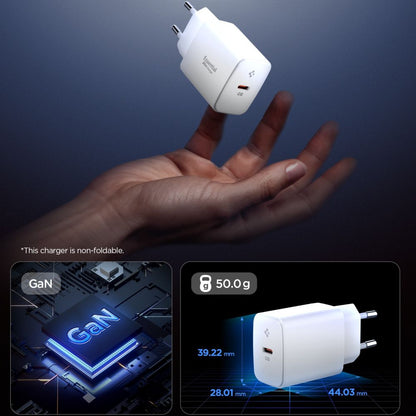 Spigen Essential hálózati töltő, 20W, 3A, 1 x USB-C, Fehér