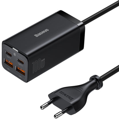 Baseus GaN3 Pro töltőállomás, 100W, 5A, 2 x USB-A - 2 x USB-C, Fekete CCGP000101