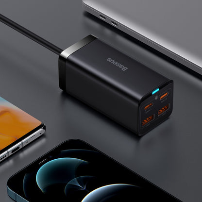 Baseus GaN3 Pro töltőállomás, 100W, 5A, 2 x USB-A - 2 x USB-C, Fekete CCGP000101