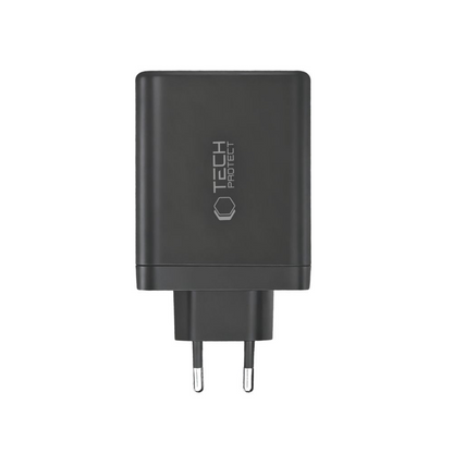 Tech-Protect NC140W-GAN hálózati töltő, 140W, 5A, 1 x USB-A - 3 x USB-C, Fekete