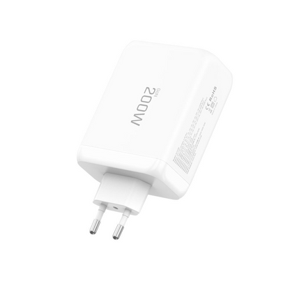 Tech-Protect NC200W-GAN hálózati töltő, 200W, 5A, 1 x USB-A - 3 x USB-C, Fehér