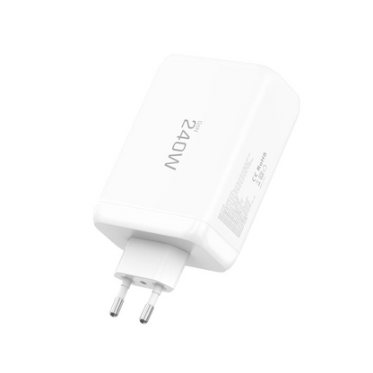 Tech-Protect NC240W-GAN hálózati töltő, 240W, 5A, 1 x USB-A - 3 x USB-C, Fehér