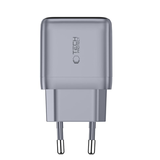Tech-Protect NC45W Display hálózati töltő, 45W, 3A, 1 x USB-C, szürke