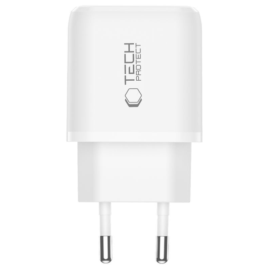 Tech-Protect NCA45W hálózati töltő, 45W, 3A, 1 x USB-A - 1 x USB-C, Fehér