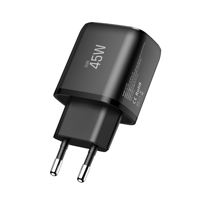 Tech-Protect NCA45W hálózati töltő, 45W, 3A, 1 x USB-A - 1 x USB-C, Fekete