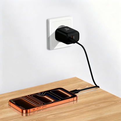 Tech-Protect NCA45W hálózati töltő, 45W, 3A, 1 x USB-A - 1 x USB-C, Fekete