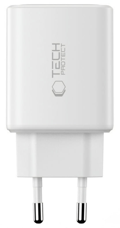 Tech-Protect NCA65W hálózati töltő, 65W, 3A, 1 x USB-A - 2 x USB-C, Fehér