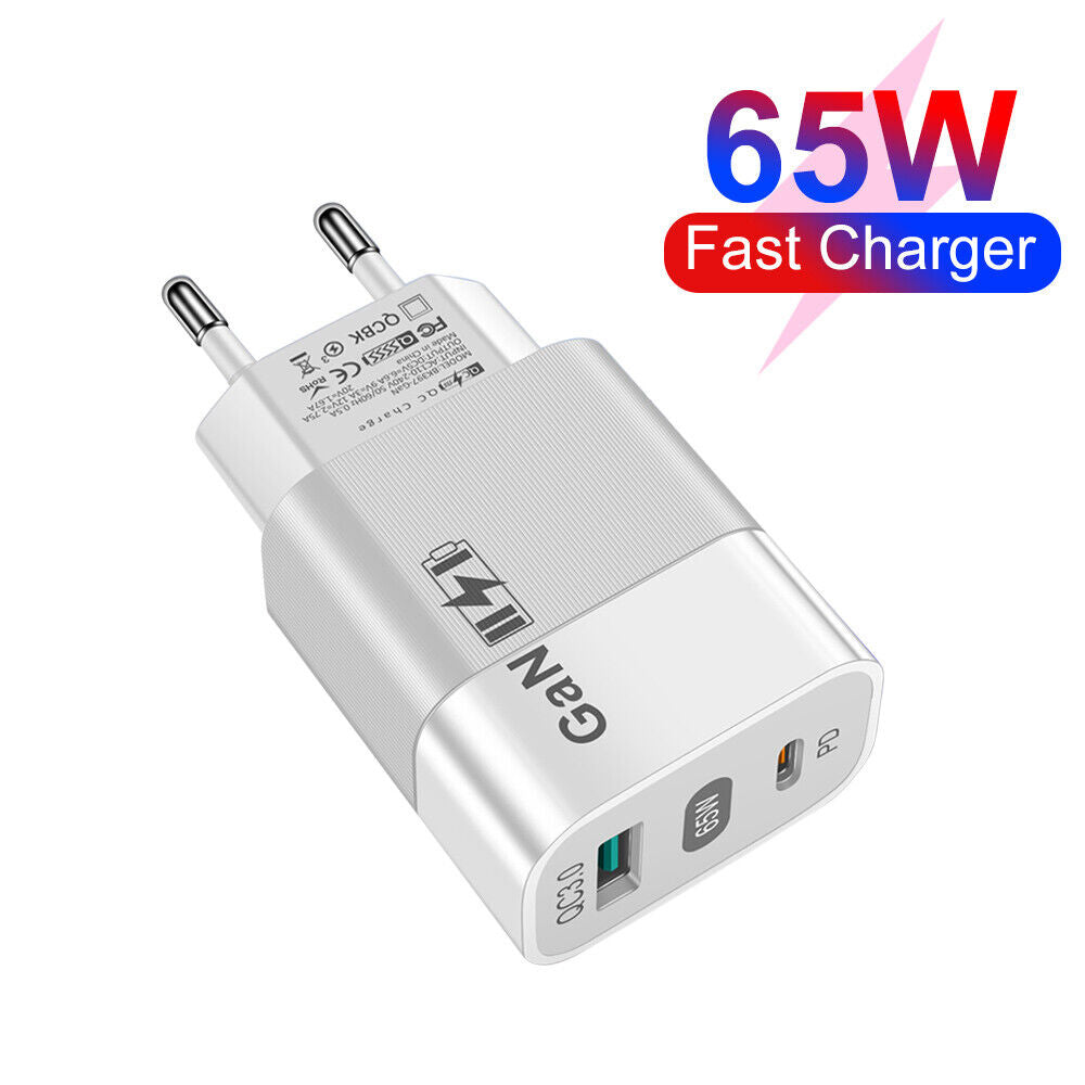 Techsuit CHPD131 hálózati töltő, 65W, 3.25A, 1 x USB-A - 1 x USB-C, Fehér