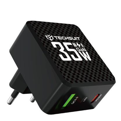 Techsuit CHPD173 Tiny hálózati töltő, 35W, 3A, 1 x USB-A - 1 x USB-C, fekete