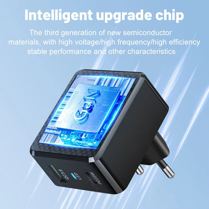 Techsuit CHPD173 Tiny hálózati töltő, 35W, 3A, 1 x USB-A - 1 x USB-C, fekete