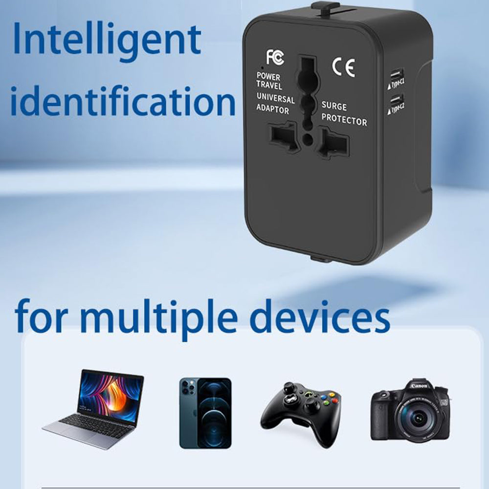 Techsuit HHT202-2C Travel hálózati töltő, 15W, 3A, 2 x USB-C, Fehér