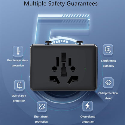 Techsuit HHt204A Travel hálózati töltő, 15W, 3A, 2 x USB-A - 2 x USB-C, Fekete