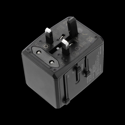 Techsuit HHT904-B2 Travel hálózati töltő, 20W, 3A, 2 x USB-A - 2 x USB-C, fekete