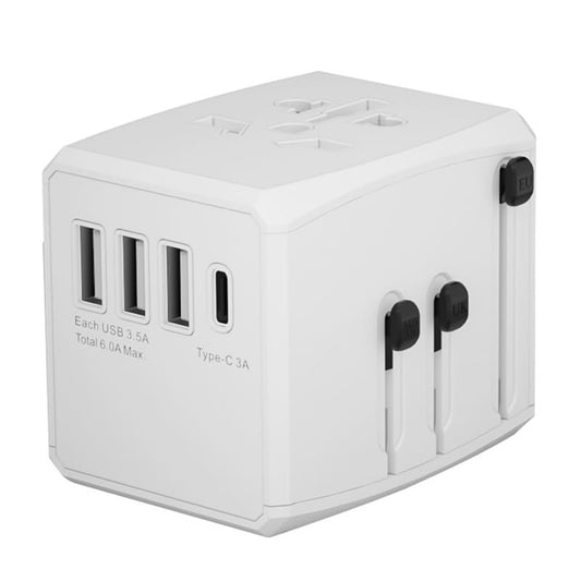 Techsuit HHT904-B3 Travel hálózati töltő, 30W, 3A, 3 x USB-A - 1 x USB-C, fehér
