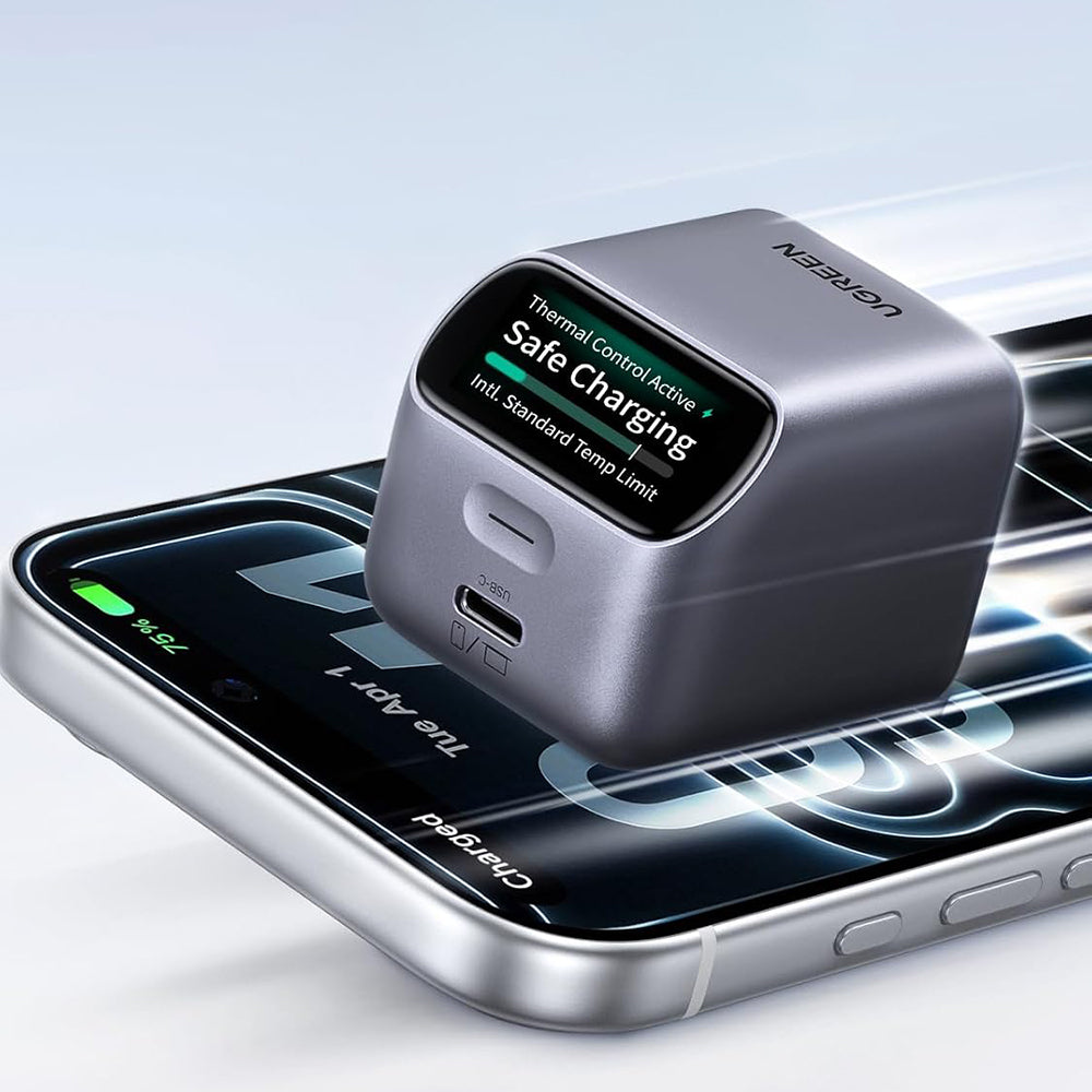 UGREEN Nexode Pro X740 (25419B) hálózati töltő kijelzővel, 45 W, 3 A, 1 × USB-C, szürke