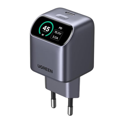 UGREEN Nexode Pro X740 (25419B) hálózati töltő kijelzővel, 45 W, 3 A, 1 × USB-C, szürke