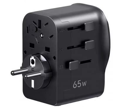 UGREEN Travel S550 hálózati töltő (55001), 65W, 3,25A, 1 x USB-A - 2 x USB-C, Fekete