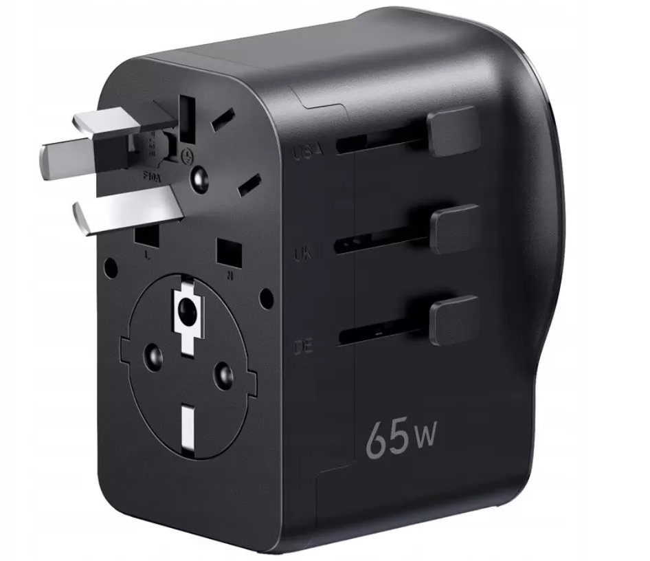 UGREEN Travel S550 hálózati töltő (55001), 65W, 3,25A, 1 x USB-A - 2 x USB-C, Fekete