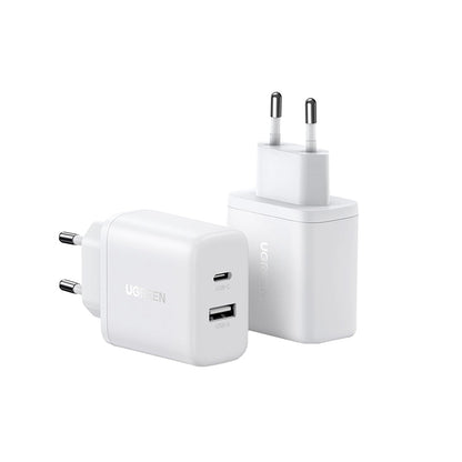 UGREEN X227 hálózati töltő, 20W, 3A, 1 x USB-A - 1 x USB-C, Fehér