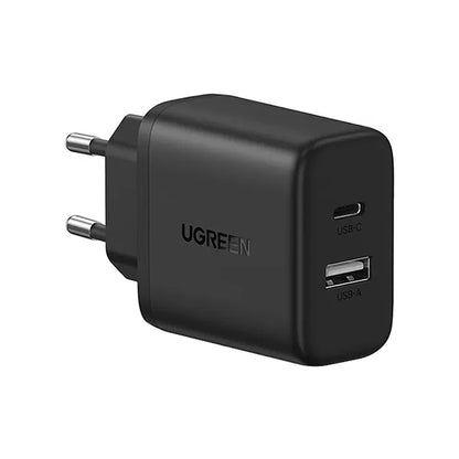 UGREEN X227 Hálózati töltő, 20W, 3A, 1 x USB-A - 1 x USB-C, Fekete