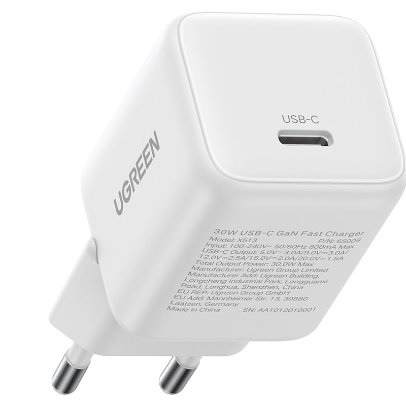 UGREEN X513 Hálózati Töltő, 30W, 3A, 1 x USB-C, Fehér