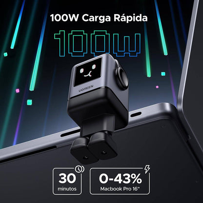 UGREEN X688 Uno hálózati töltő, 100W, 5A, 1 x USB-A - 3 x USB-C, Fekete