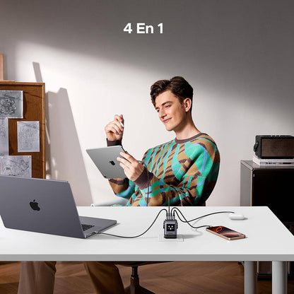 UGREEN X688 Uno hálózati töltő, 100W, 5A, 1 x USB-A - 3 x USB-C, Fekete