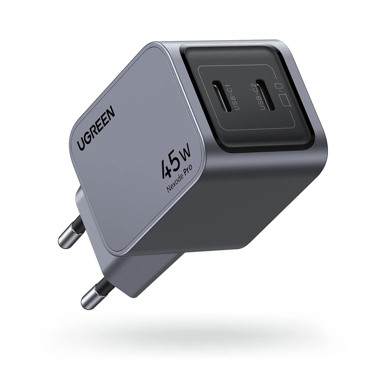 Hálózati töltő UGREEN X707 Nexode Pro, 45W, 3A, 2 x USB-C, Szürke 