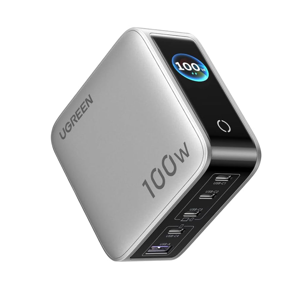 UGREEN X773 hálózati töltő (65620B), 100W, 1 x USB-A - 4 x USB-C, Szürke