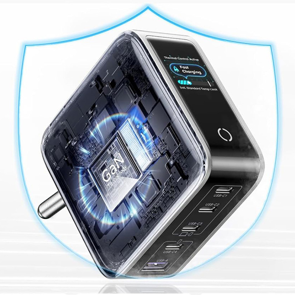 UGREEN X773 hálózati töltő (65620B), 100W, 1 x USB-A - 4 x USB-C, Szürke