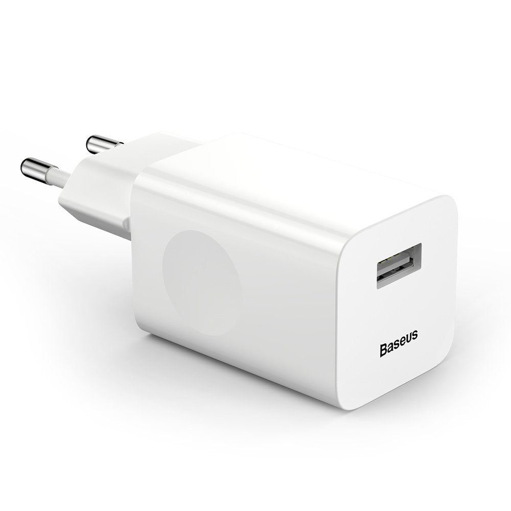 Baseus Hálózati Töltő, 24W, 3A, 1 x USB-A, Fehér CCALL-BX02