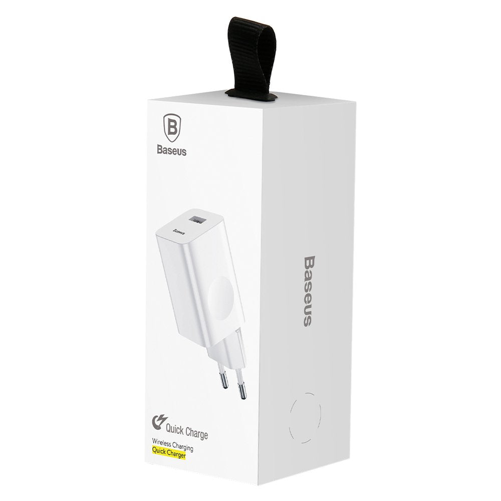 Baseus Hálózati Töltő, 24W, 3A, 1 x USB-A, Fehér CCALL-BX02