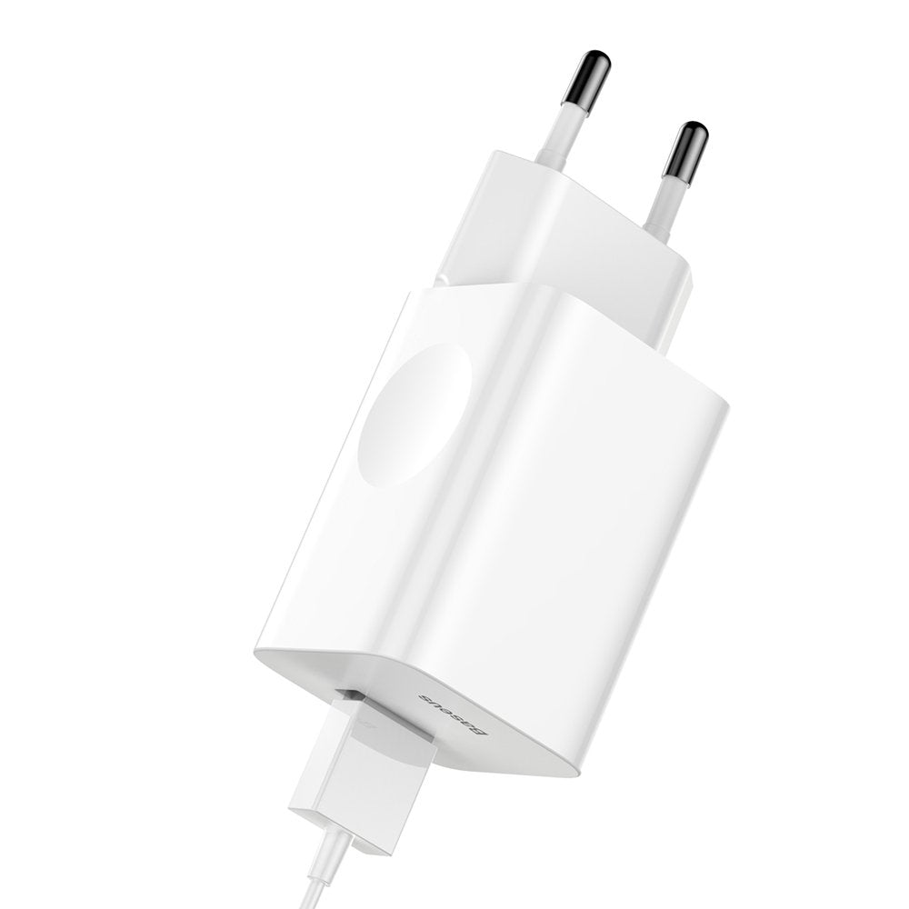 Baseus Hálózati Töltő, 24W, 3A, 1 x USB-A, Fehér CCALL-BX02