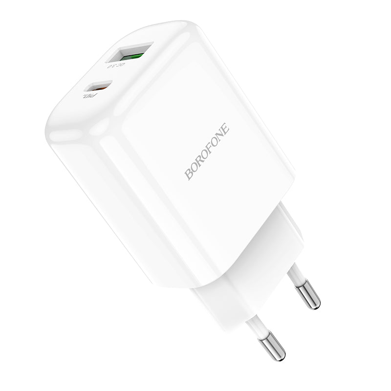 Borofone BBN4 Potential hálózati töltő, 20W, 3A, 1 x USB-A - 1 x USB-C, fehér