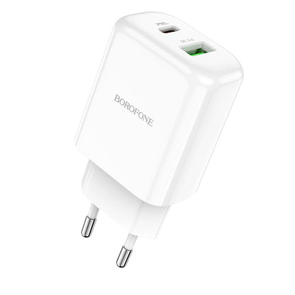 Borofone BBN4 Potential hálózati töltő, 20W, 3A, 1 x USB-A - 1 x USB-C, fehér