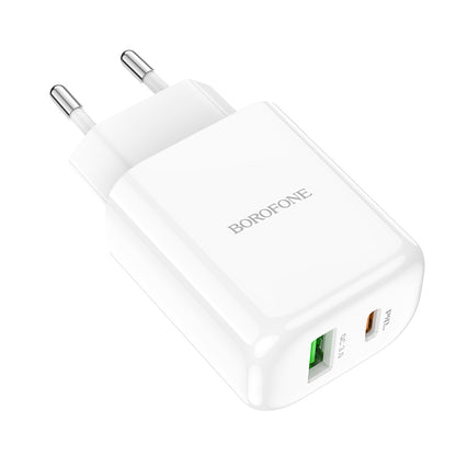 Borofone BBN4 Potential hálózati töltő, 20W, 3A, 1 x USB-A - 1 x USB-C, fehér