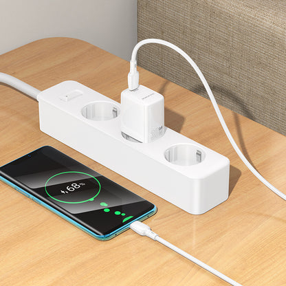 Hálózati töltő USB-C kábellel Borofone BN28 Fuente, 30W, 3A, 1 x USB-C, Fehér